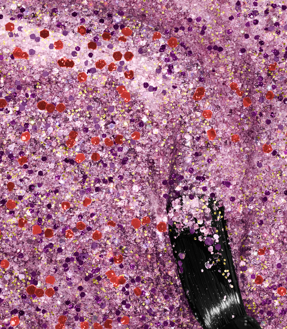 Close-up of Pink Gellac 206 Bedazzled Purple gel polish texture.