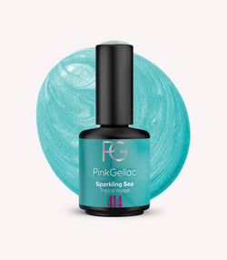 Pink Gellac 414 Sparkling Sea gel nail polish bottle.