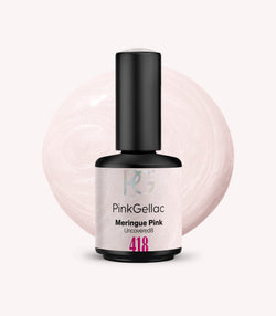 Pink Gellac 418 Meringue Pink gel nail polish bottle.