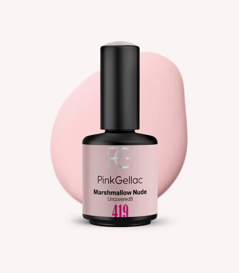 Pink Gellac 419 Marshmallow Nude gel nail polish bottle.