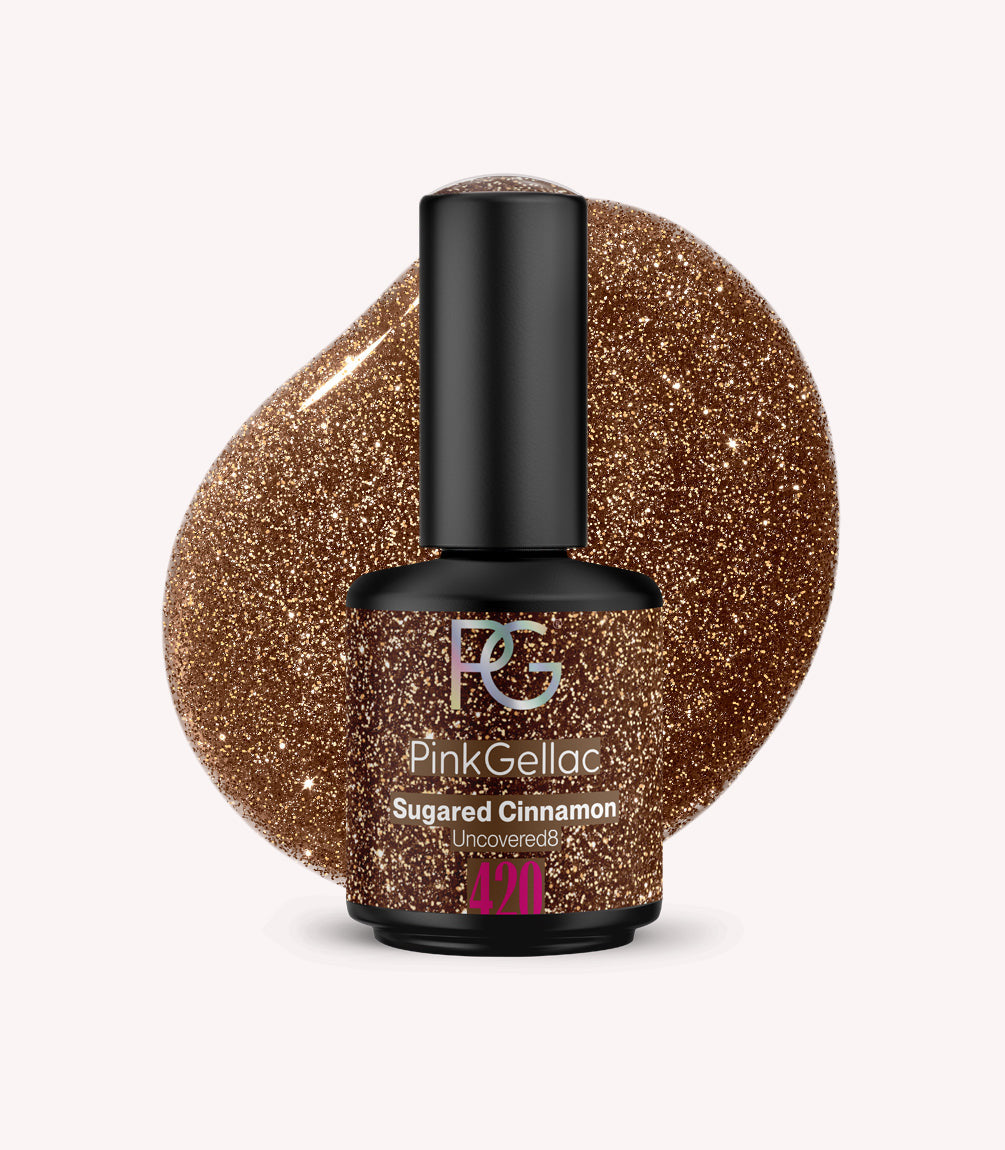 Pink Gellac 420 Sugared Cinnamon gel nail polish bottle.