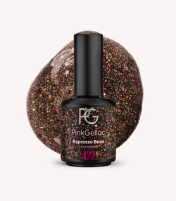 Pink Gellac 422 Espresso Bean gel nail polish bottle.