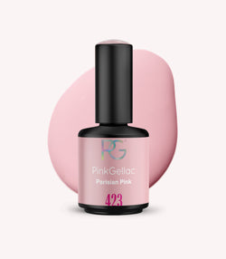 Pink Gellac 423 Parisian Pink gel nail polish bottle.