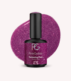 Pink Gellac 426 Twinkling Plum gel nail polish bottle.