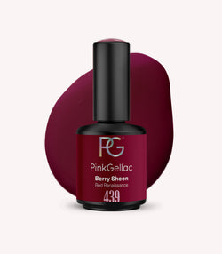 Pink Gellac 439 Berry Sheen gel nail polish bottle.