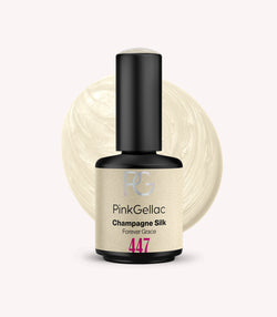 Pink Gellac 447 Champagne Silk gel nail polish bottle.
