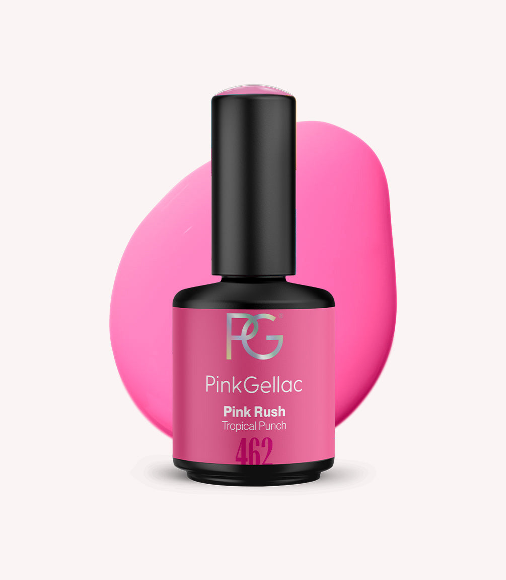 Pink Gellac 462 Pink Rush gel nail polish bottle.