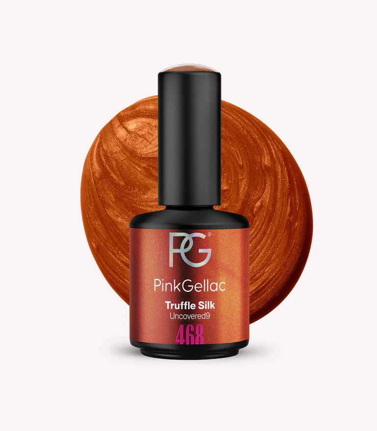 Pink Gellac 468 Truffle Silk gel nail polish bottle.