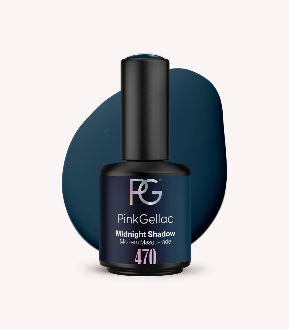 Pink Gellac 470 Midnight Shadow gel nail polish bottle.