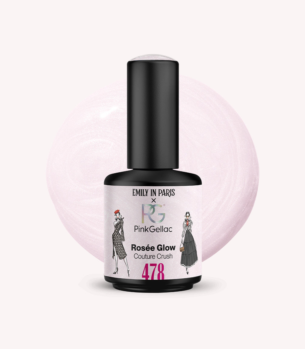 Pink Gellac 478 Rosée Glow gel nail polish bottle.