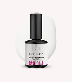 Pink Gellac Rubber Base Cover Milky White bottle.