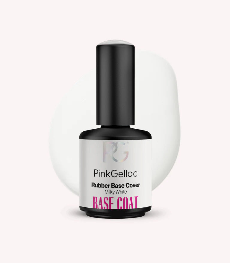 Pink Gellac Rubber Base Cover Milky White bottle.