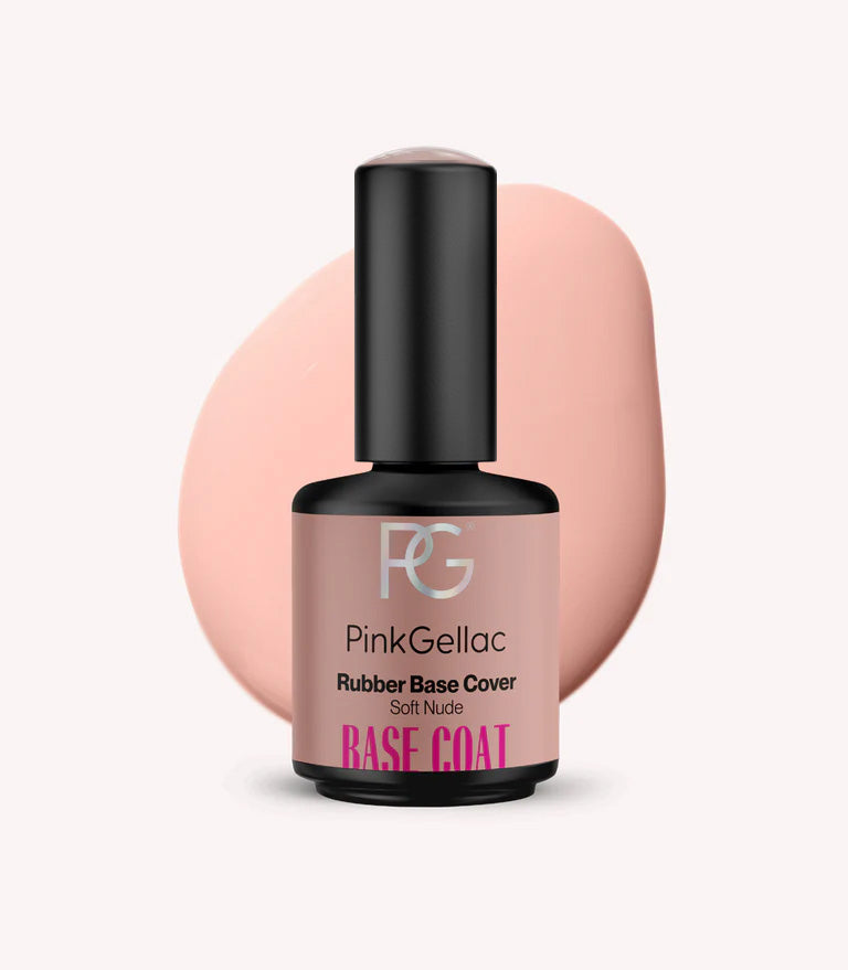 Pink Gellac Rubber Base Cover Soft Nude bottle.