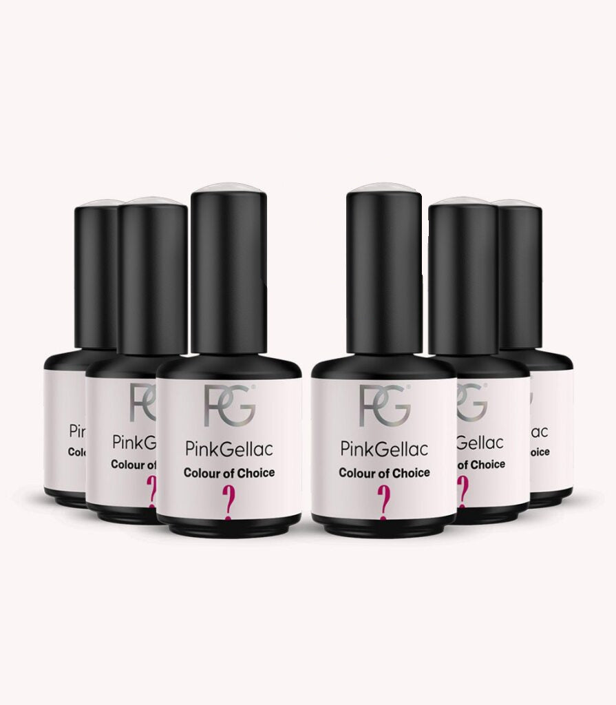 Pink Gellac set of 6 gel polish colours.