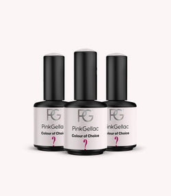Pink Gellac set of 3 gel polish colours.