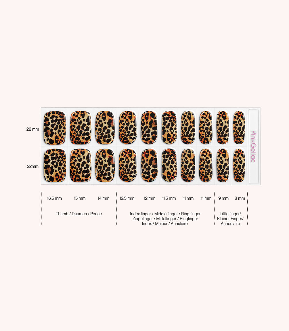Pink Gellac Value Pack 028 Lavish Leopard size guide.
