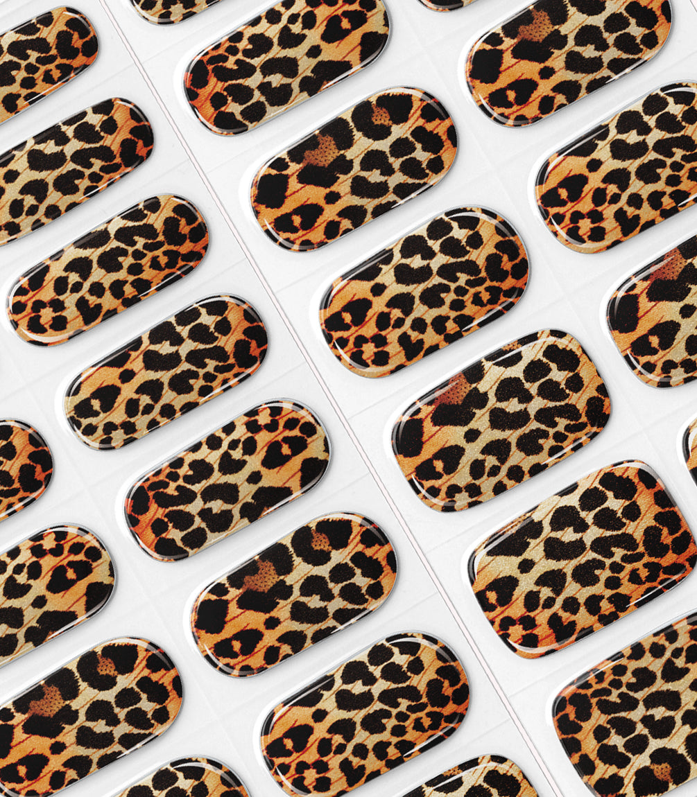 Close-up of the Pink Gellac Value Pack 028 Lavish Leopard gel nail sticker sheet.