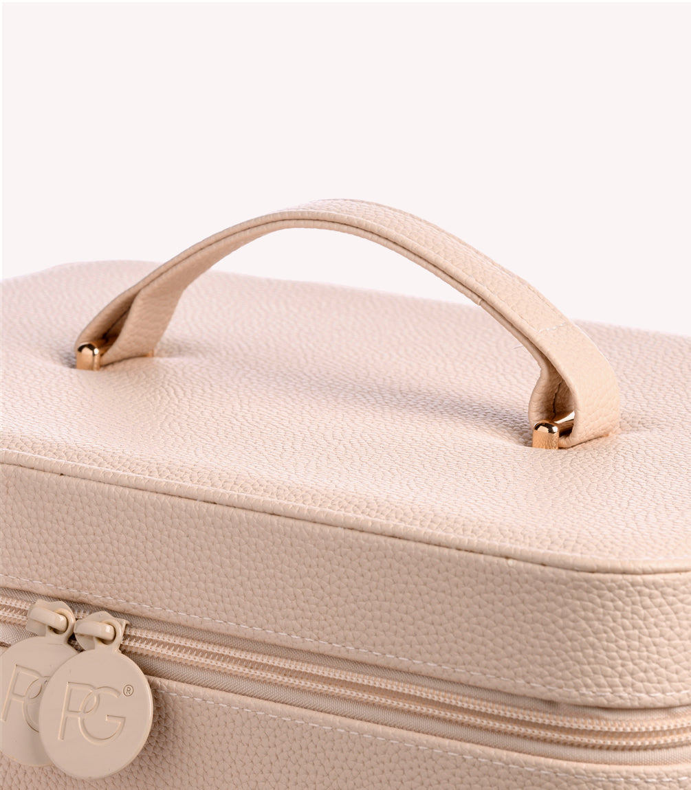 Pink Gellac Premium Storage Case Almond with its carry handle.
