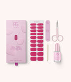Pink Gellac Lamp-Free gel nail stickers kit contents.