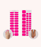 Gel nail sticker sheets with application examples.