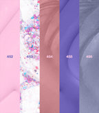 Swatches of the shades in the Pink Gellac Blissful Bouquet collection set.
