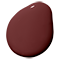 A smooth, dark maroon paint drop on a neutral background.