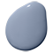 A blue-gray paint drip on a gray background.