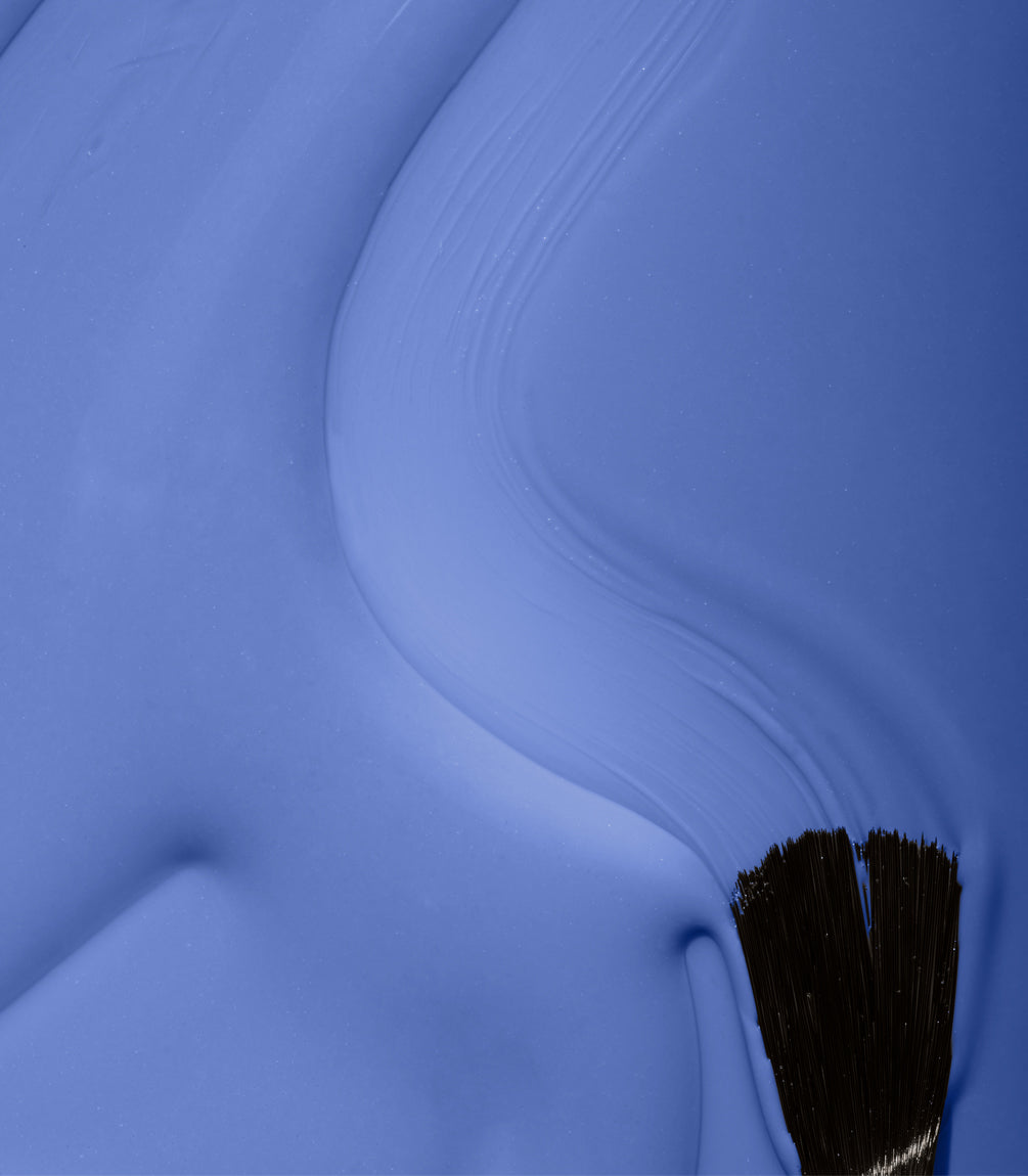 Close-up of Pink Gellac 301 Azure Blue gel polish texture.