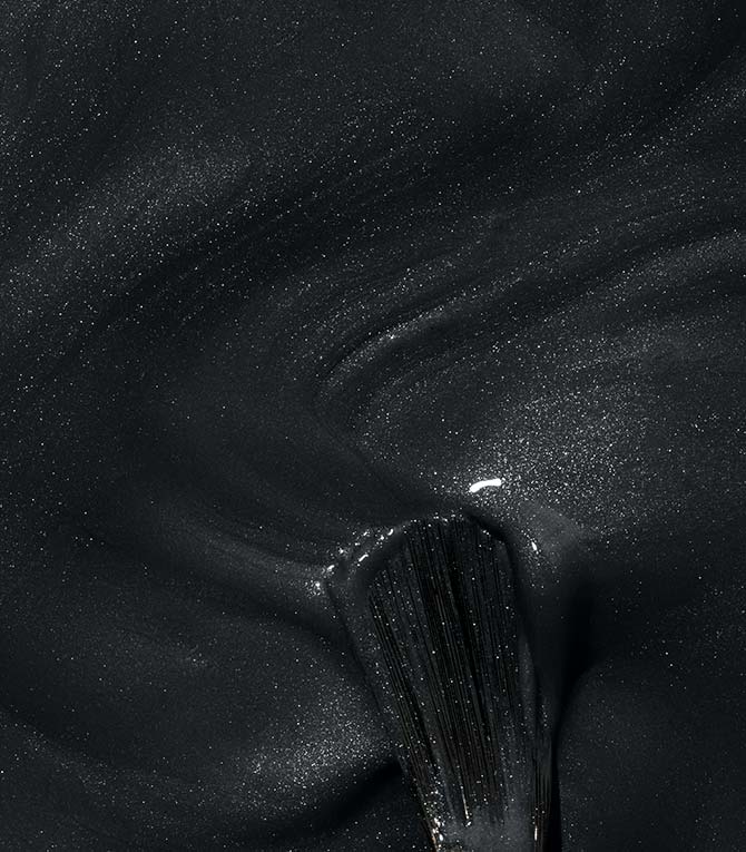 Close-up of Pink Gellac 317 Star Sky Black gel polish texture.