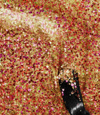 Close-up of Pink Gellac 335 Magical Gold gel polish texture.