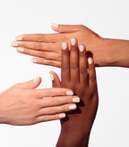 Manicured nails painted with Pink Gellac 472 Oyster Spark gel polish.