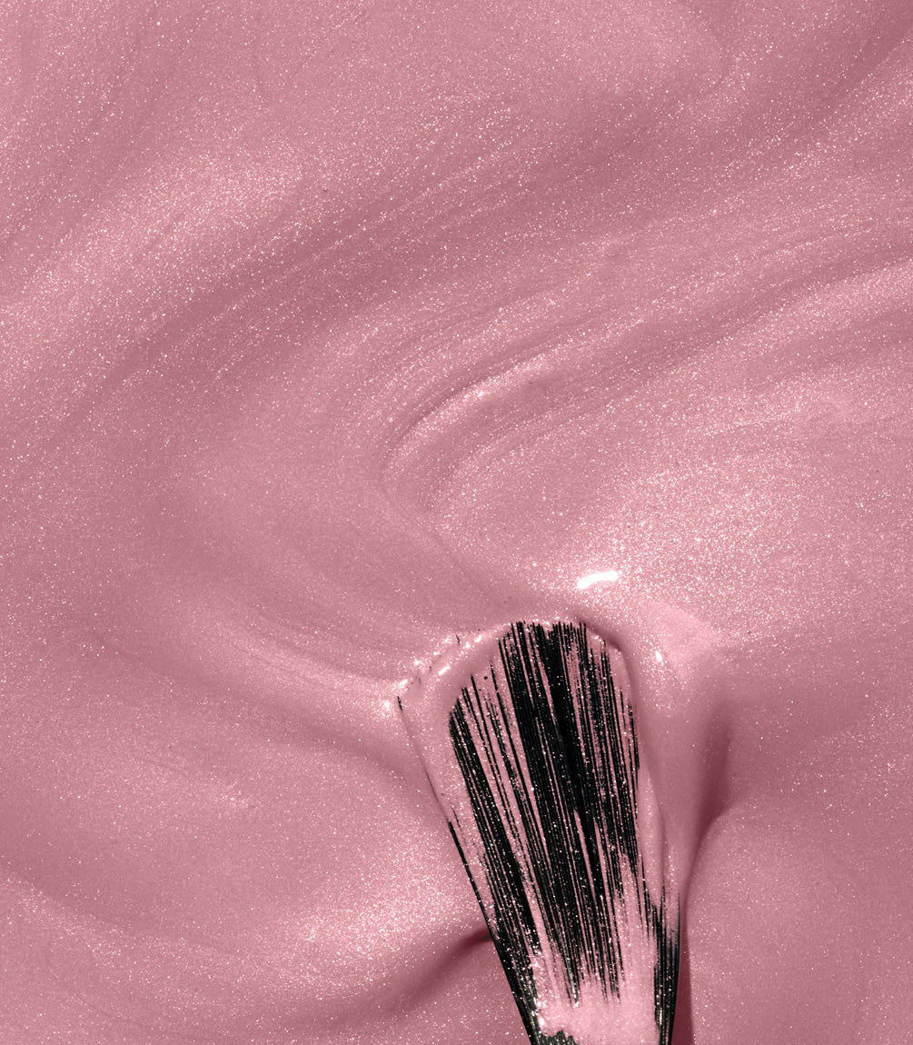 Close-up of Pink Gellac Rubber Base Cover Sparkling Rose texture.