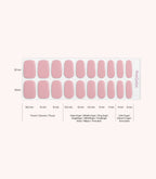 Pink Gellac 003 Toasted Nude gel nail stickers size guide with measurements per nail.