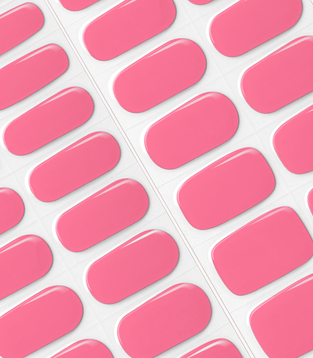 Close-up of the Pink Gellac 005 Coral Charm gel nail sticker sheet.