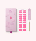 Pink Gellac 006 Neon Pink gel nail stickers with sheet, nail file and cuticle stick.