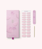 Package with pink gel nail stickers, files and wooden nail stick from Pink Gellac.
