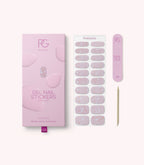 Pink Gellac 008 Holographic Blush gel nail stickers with sheet, nail file and cuticle stick.