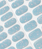 Close-up of the Pink Gellac 009 Holographic Blue gel nail sticker sheet.