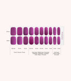 Pink Gellac 010 Bubblegum Chrome gel nail stickers size guide with measurements per nail.