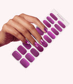 Hand wearing Pink Gellac 010 Bubblegum Chrome gel nail stickers.