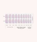 Pink Gellac 013 Electric Chrome gel nail stickers size guide with measurements per nail.