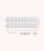 Pink Gellac 014 Pearly Chrome gel nail stickers size guide with measurements per nail.