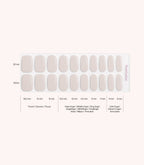 Pink Gellac 015 Romantic Chrome gel nail stickers size guide with measurements per nail.