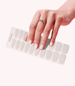 Hand wearing Pink Gellac 015 Romantic Chrome gel nail stickers.