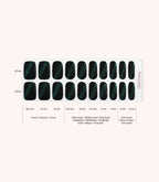 Pink Gellac 019 Cat Eye Black Onyx gel nail stickers size guide with measurements per nail.