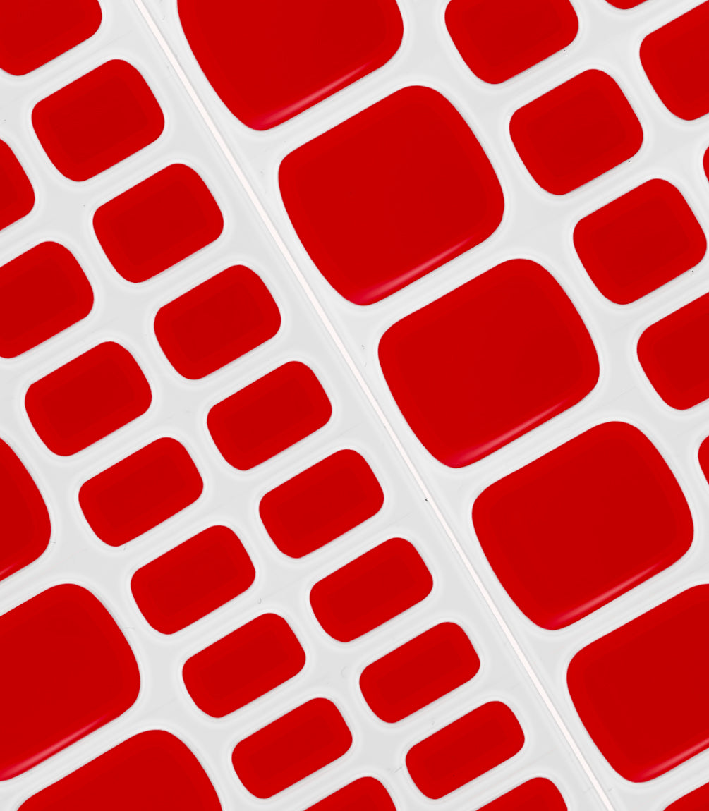 Close-up of the Pink Gellac 109 Lipstick Red pedicure gel nail sticker sheet.