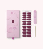 Pink Gellac 020 Sparkling Plum gel nail stickers with sheet, nail file and cuticle stick.