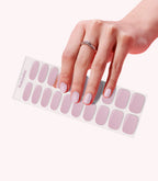 Hand wearing Pink Gellac 021 Pearly Pink gel nail stickers.