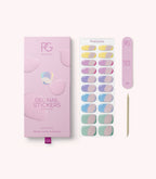Pink Gellac 022 Pastel Dream gel nail stickers with sheet, nail file and cuticle stick.