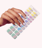 Hand wearing Pink Gellac 022 Pastel Dream gel nail stickers.